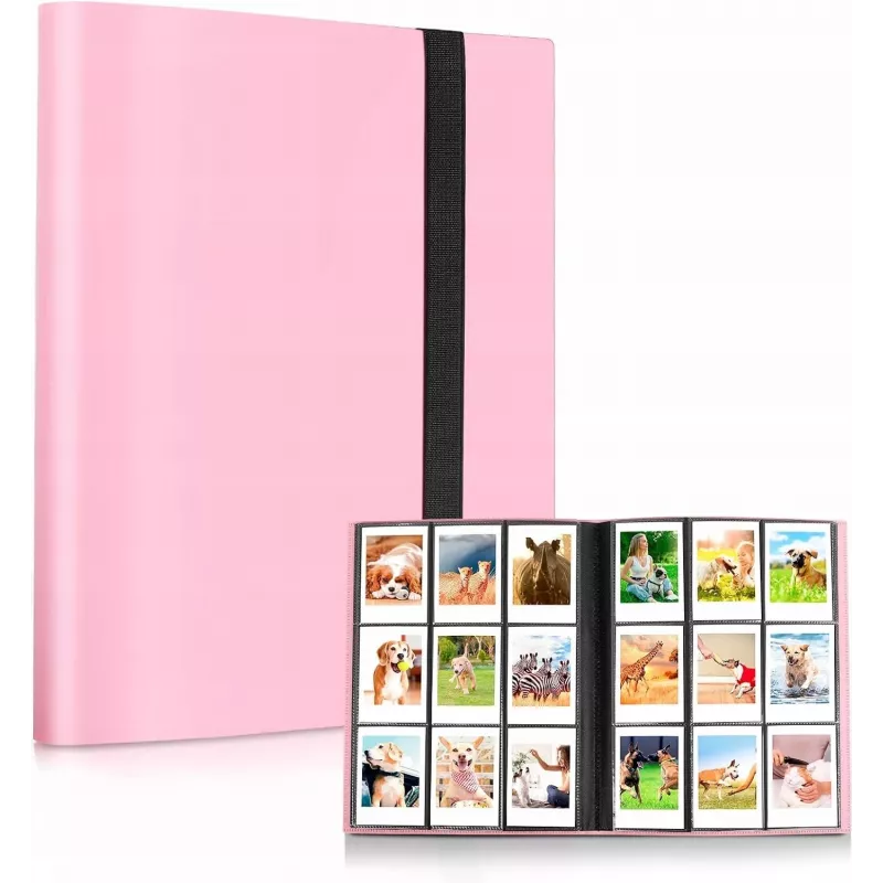 LOVEINSTANT Álbum de fotos para 360 fotos, compatible con Fujifilm Instax Mini / Xiaomi / Polaroid / Canon / HP / Kodak, Rosa