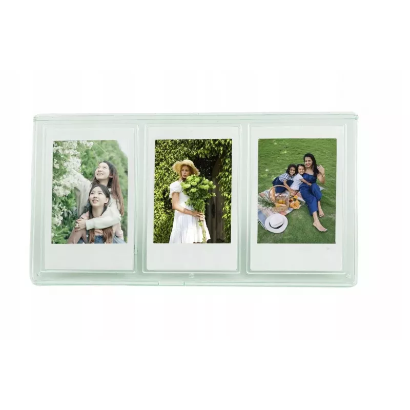 LOVEINSTANT Marco de pie para 3 fotos para cámaras Zink / Fuji Instax Mini - Verde