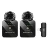 PULUZ PU647B 2x Micrófono lavalier inalámbrico para iPhone Lightning