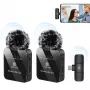 PULUZ PU648B 2x Micrófono de solapa inalámbrico para smartphones USB-C, tablets, portátiles - 2,4 GHz, omnidireccional, Plug and Play