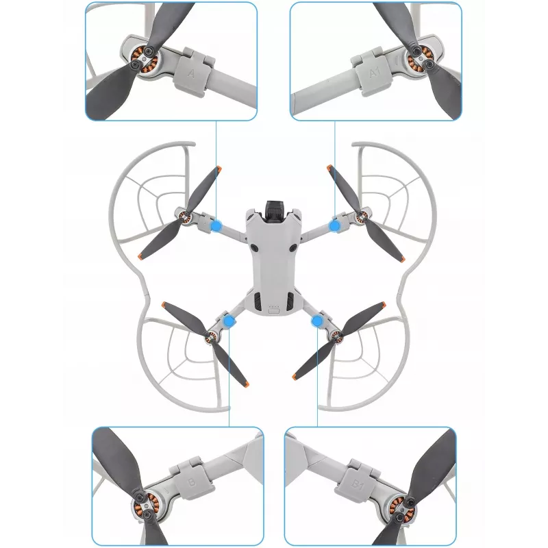 SUNNYLIFE Set de protección de hélices 4 piezas para DJI Mini 4 Pro gris