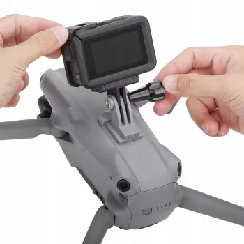 Soporte para cámara de acción SUNNYLIFE para DJI Air 3, GoPro, Insta360, SJCAM, Xiaomi - rosca de 1/4 pulgadas, clip de liberación rápida, negro