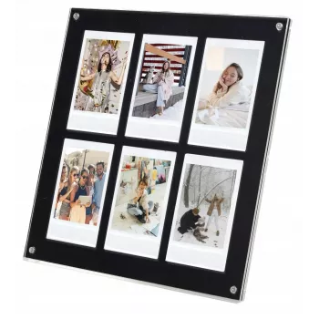 Marco para fotos LOVEINSTANT para 6 fotos compatible con Fujifilm Instax Mini / Xiaomi / Polaroid / Canon / HP / Kodak - Zink / Negro