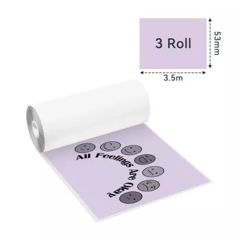 Papel térmico para etiquetas Phomemo 3 rollos en varios colores para T02 M02 PRO M03 M04S