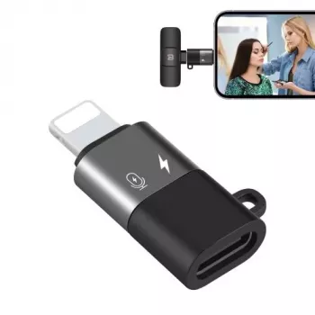 Adaptador OTG PULUZ Lightning a USB-C para iPhone, negro (PU649B)