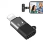 Adaptador OTG PULUZ Lightning a USB-C para iPhone, negro (PU649B)