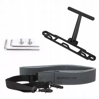 SUNNYLIFE Correa de hombro y cuello para mando DJI RC 2 / RC 1 - Tejido de nailon negro con ganchos de aleación de aluminio