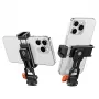 K&F Concept KF31.094 Soporte de trípode para smartphone MS18 - Soporte metálico giratorio 360° con rosca de 1/4 inch, base Arca-Swiss y zapata en frío, Negro