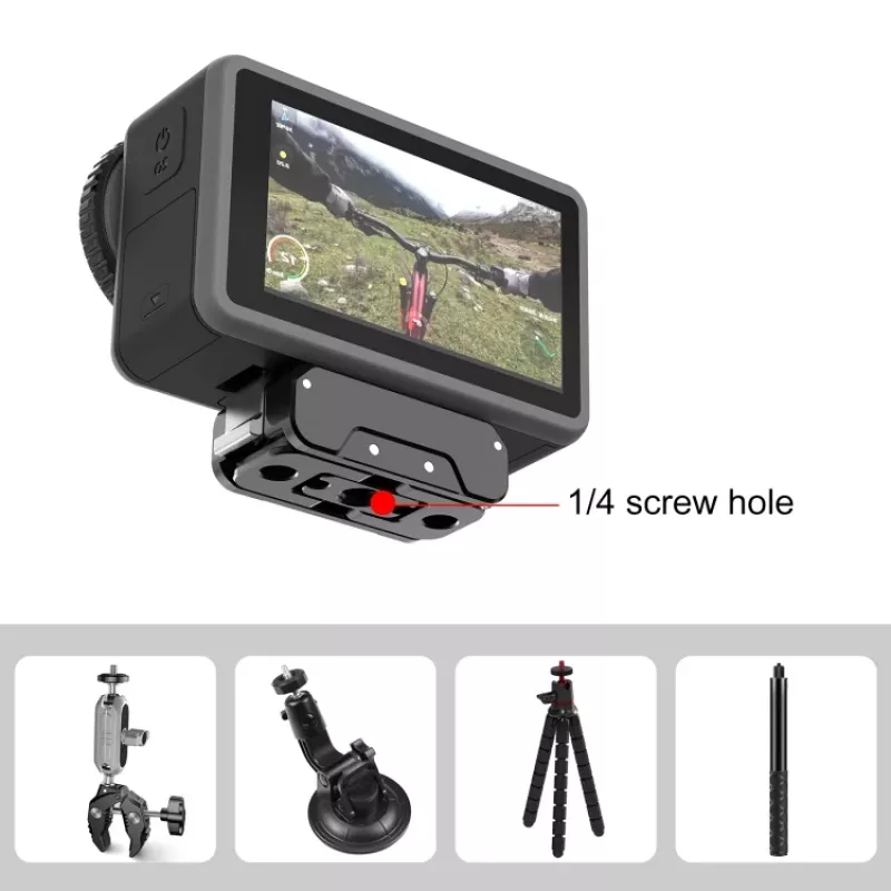 PULUZ PU995B soporte adaptador 1/4 + sistema GoPro para DJI Osmo Action 4 / 3