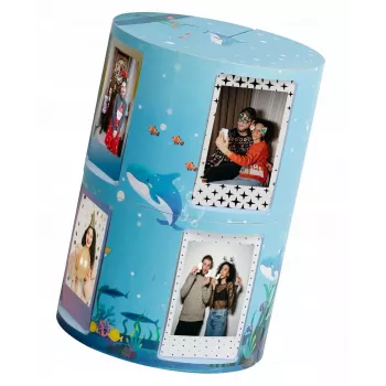 LOVEINSTANT Marco de fotos plegable en forma de cubo para 24 fotos Instax Mini - Sea Blue