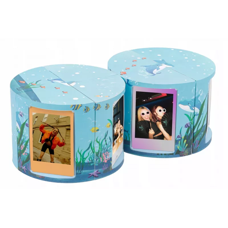 LOVEINSTANT Marco de fotos plegable en forma de cubo para 24 fotos Instax Mini - Sea Blue