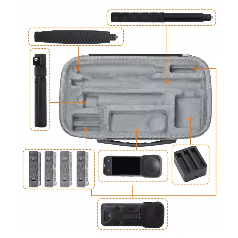 SUNNYLIFE Funda protectora para cámara Insta360 X4 y accesorios - Negro