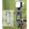 SUNNYLIFE Soporte de marco con 2 soportes de zapata en frío y tapa de objetivo de silicona para Insta360 X4 (Negro)