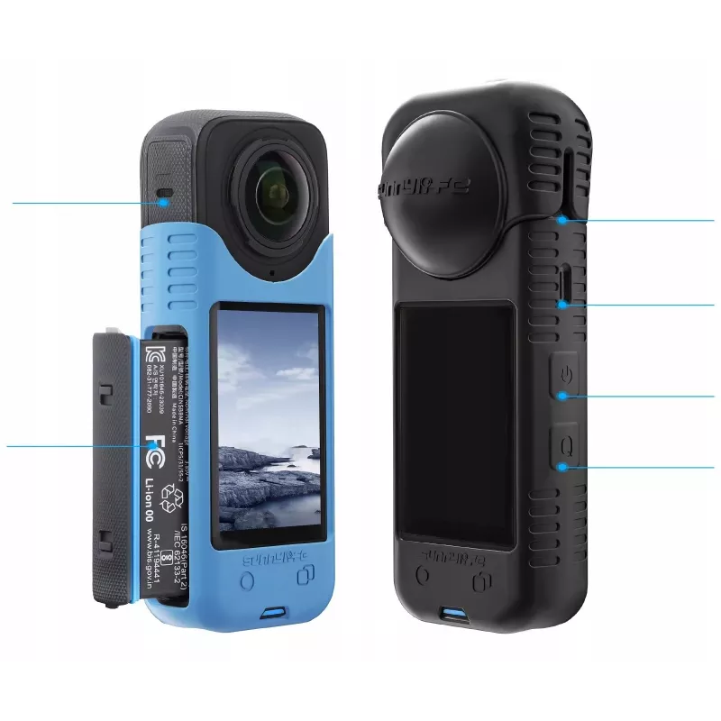 SUNNYLIFE Set de tapa de objetivo de silicona y funda para Insta360 X4 - Blanco