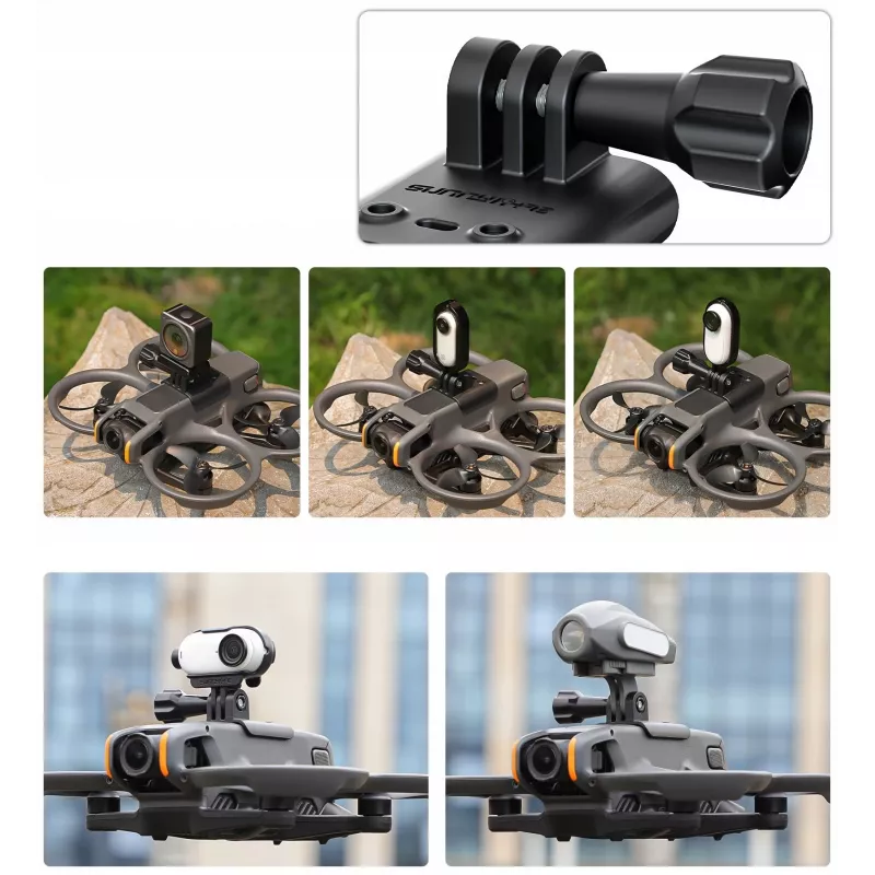 SUNNYLIFE Soporte de cámara para DJI Avata 2, GoPro y rosca de 1/4