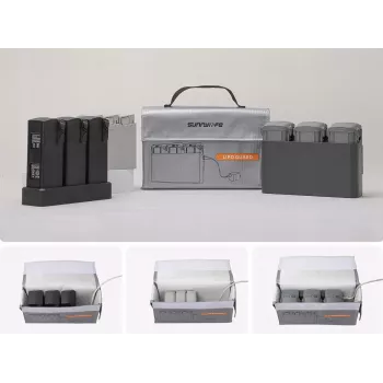 SUNNYLIFE Maletín rígido para 3 baterías de dron y cargador compatible con DJI Mini 4K, Air 3, Avata 2, DC830-S