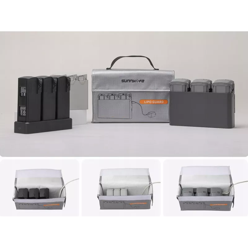 SUNNYLIFE Maletín rígido para 3 baterías de dron y cargador compatible con DJI Mini 4K, Air 3, Avata 2, DC830-S
