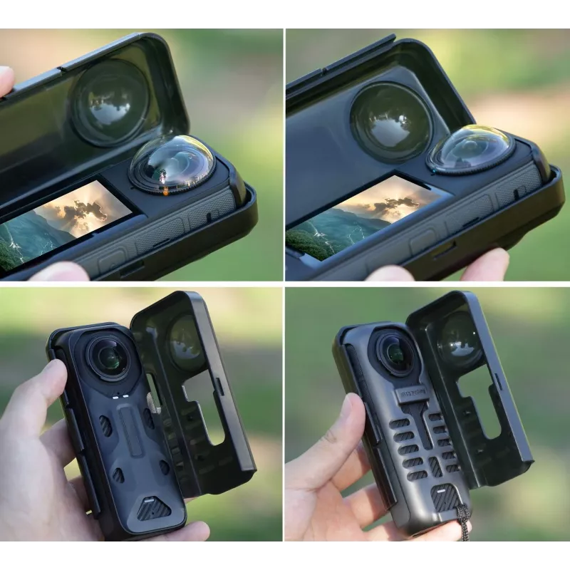 SUNNYLIFE Funda protectora rígida para cámara de acción Insta360 X4 - Negro