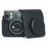 LOVEINSTANT Bolsa de cámara para Fujifilm Instax Mini 41 - Funda protectora de piel de PU negra con correa de hombro