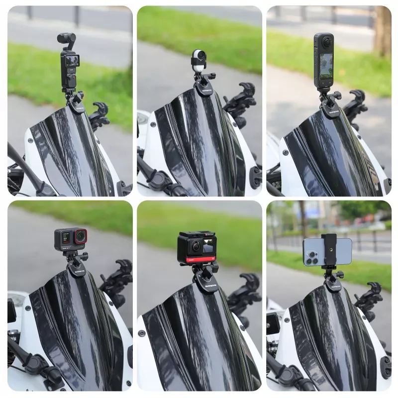 SUNNYLIFE Soporte con ventosa para parabrisas de moto compatible con GoPro SJCAM Xiaomi DJI Insta360 ZJ846-D