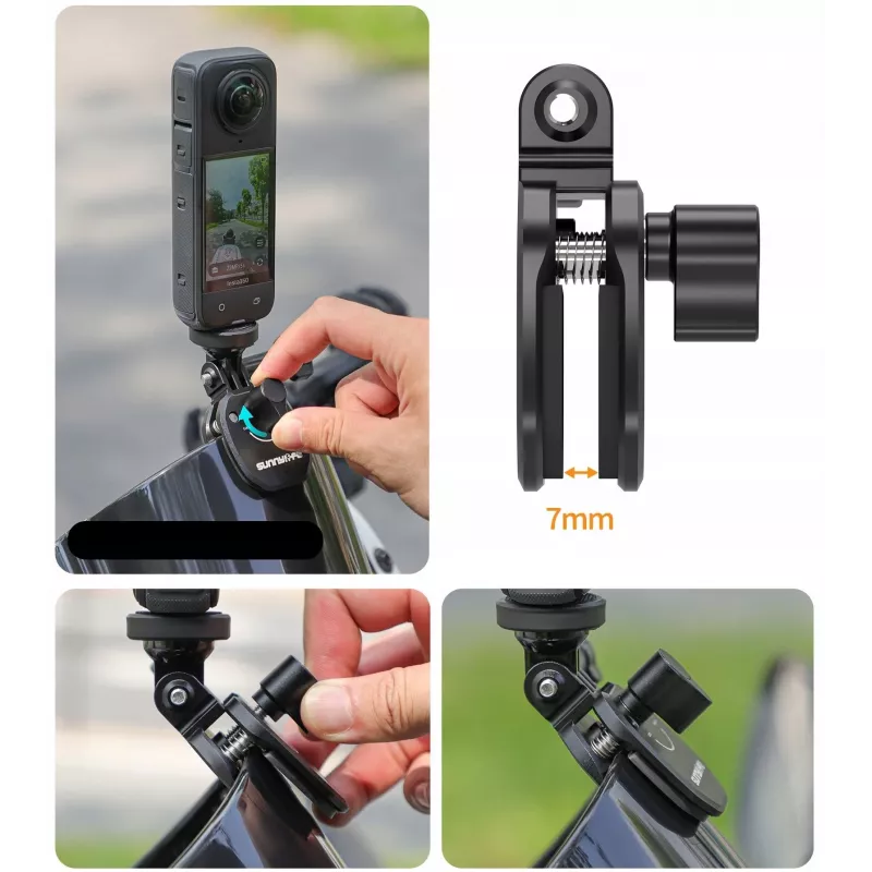 SUNNYLIFE Soporte con ventosa para parabrisas de moto compatible con GoPro SJCAM Xiaomi DJI Insta360 ZJ846-D