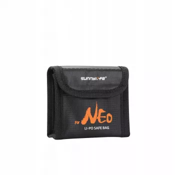 SUNNYLIFE Bolsa ignífuga para baterías LiPo para DJI Neo / Neo 2, capacidad para 3 baterías, Negro