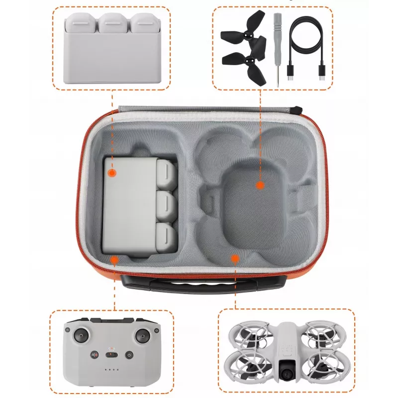 SUNNYLIFE Bolsa de transporte para DJI Neo, mando y accesorios - Naranja / NE-B864