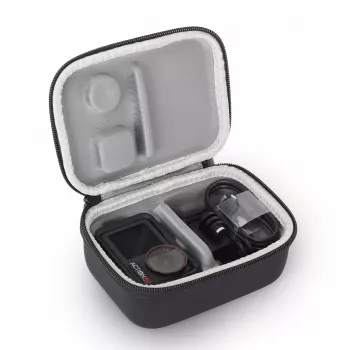 SUNNYLIFE Funda de transporte protectora para DJI Osmo Action 3, 4, 5 Pro - Carcasa rígida de EVA, resistente a golpes, negra