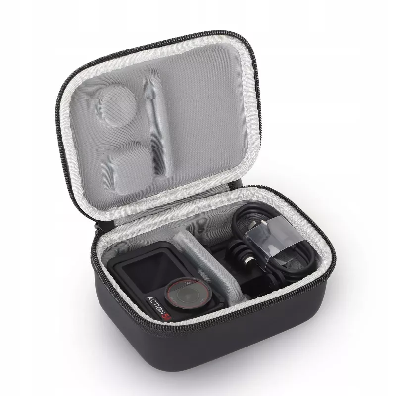 SUNNYLIFE Funda de transporte protectora para DJI Osmo Action 3, 4, 5 Pro - Carcasa rígida de EVA, resistente a golpes, negra