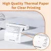 Phomemo 3 rollos de papel de etiquetas autoadhesivas Blanco 110mm para Phomemo M832 M04S M04AS / Q22-RMS10-107