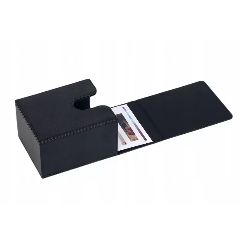 LOVEINSTANT Caja de almacenamiento de fotos para 100 copias - compatible con Fuji Instax Wide, Square, Polaroid 600, Now - negra con ventana