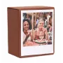 LOVEINSTANT Caja de almacenamiento de fotos para 100 instantáneas, compatible con Fuji Instax Wide, Square, Polaroid 600, i-Type (Now) - marrón con ventana