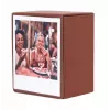 LOVEINSTANT Caja de almacenamiento de fotos para 100 instantáneas, compatible con Fuji Instax Wide, Square, Polaroid 600, i-Type (Now) - marrón con ventana