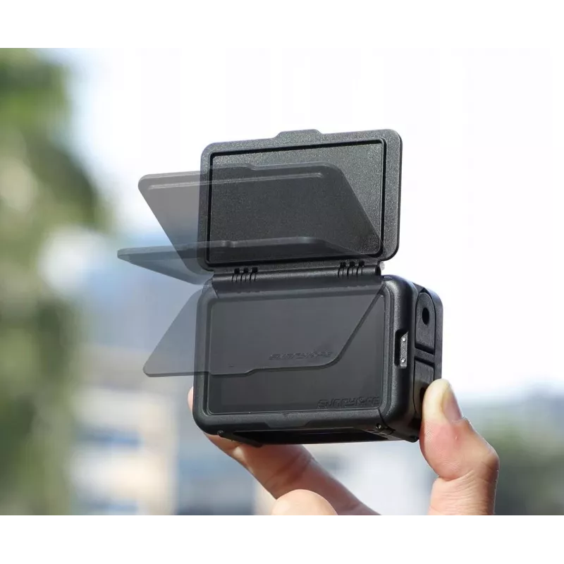 SUNNYLIFE Soporte de marco + tapa de objetivo para DJI Osmo Action 5 Pro / 4 / 3 - negro