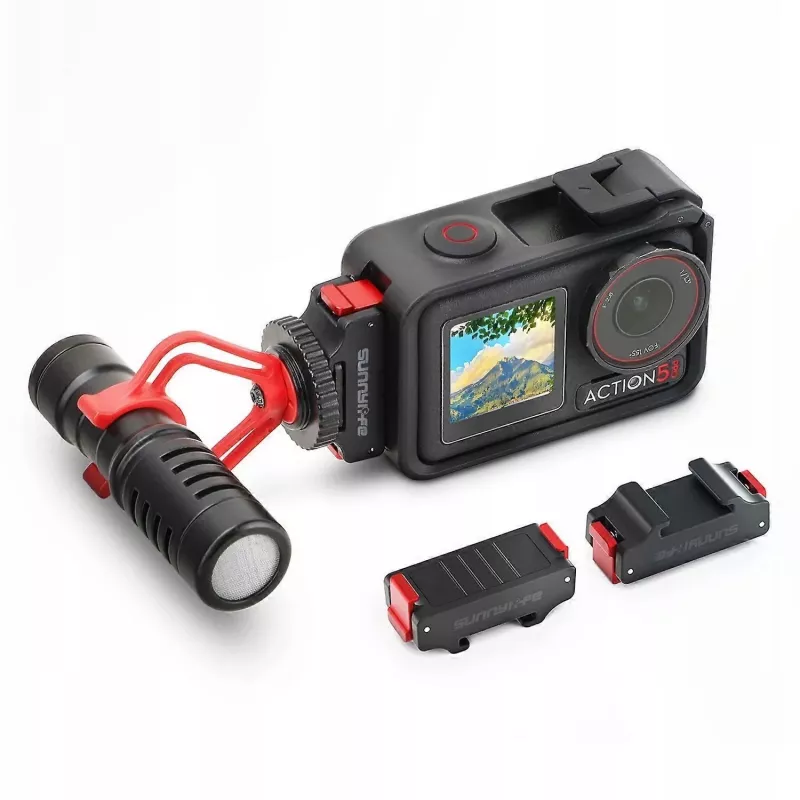 SUNNYLIFE Soporte adaptador para DJI Osmo Action 5 Pro / 5 / 4 / 3 - zapata en frío ISO - negro