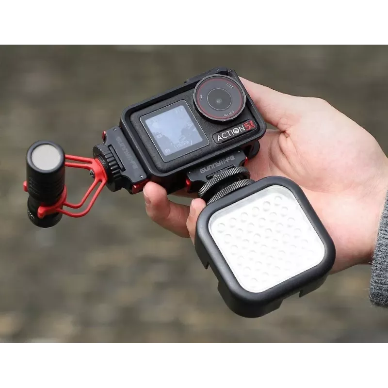 SUNNYLIFE Soporte adaptador para DJI Osmo Action 5 Pro / 5 / 4 / 3 - zapata en frío ISO - negro