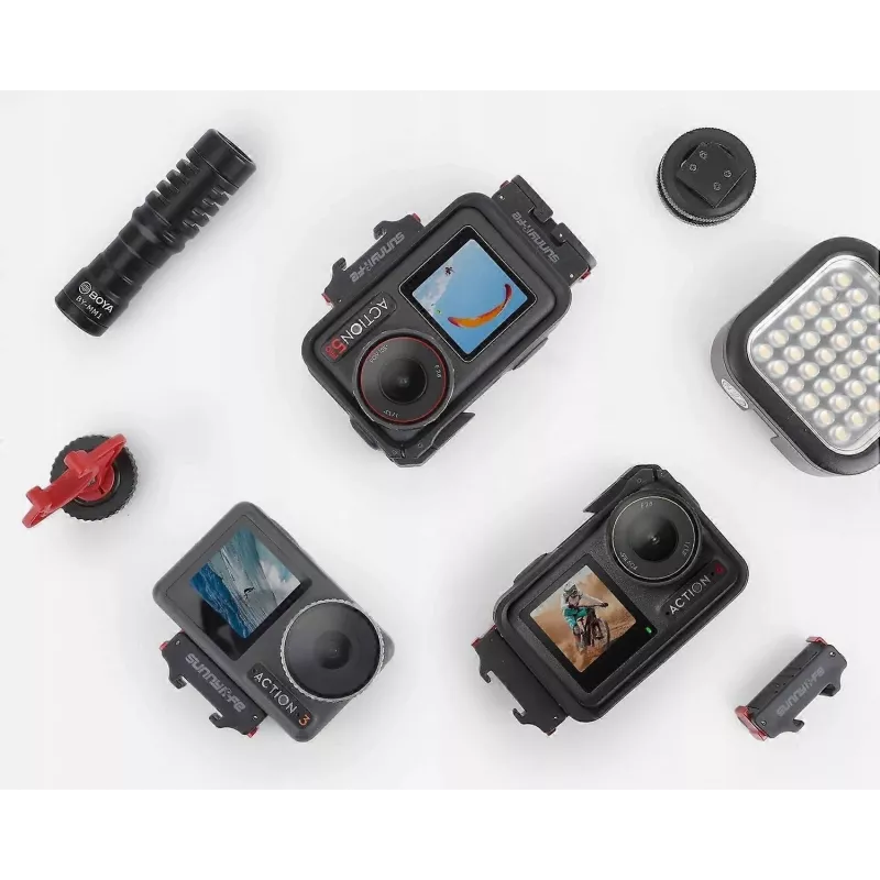 SUNNYLIFE Soporte adaptador para DJI Osmo Action 5 Pro / 5 / 4 / 3 - zapata en frío ISO - negro
