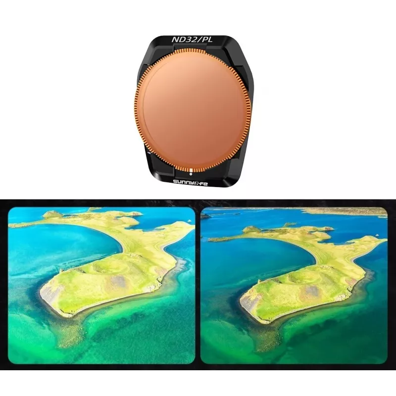 SUNNYLIFE Filtro híbrido 2 en 1 polarizador + gris ND32 para DJI Air 3 / 3S + estuche Fi923-32p
