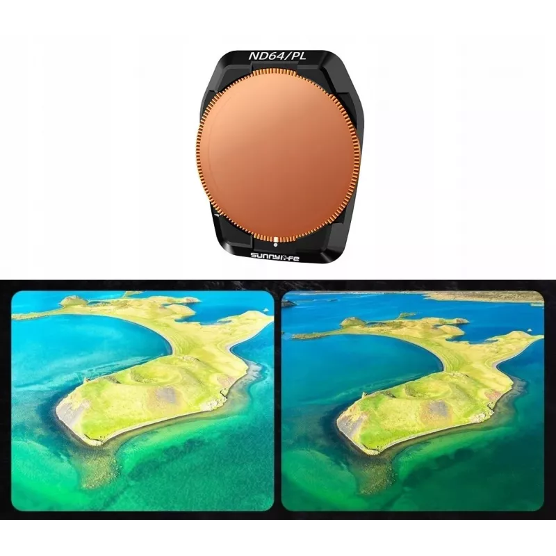 SUNNYLIFE Filtro híbrido 2 en 1 polarizador PL + gris ND64 para DJI Air 3S / 3 + estuche Fi923-64p