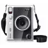 LOVEINSTANT Kit 6 en 1: carcasa rígida transparente + protector de cristal templado + álbum de fotos de 64 bolsillos + tapa de objetivo + marcos + correa de hombro para Fujifilm Instax Mini Evo