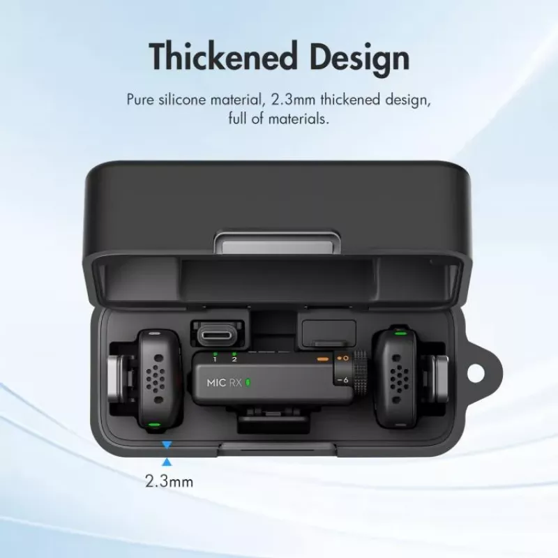 PULUZ Funda protectora de silicona para estuche de carga DJI Mic Mini - Negro