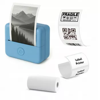 LOVEINSTANT X6 Impresora térmica Bluetooth para fotos, pegatinas, notas, etiquetas, app IA, azul