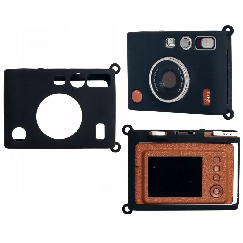 LOVEINSTANT Funda de silicona para Fujifilm Instax Mini Evo - Negra
