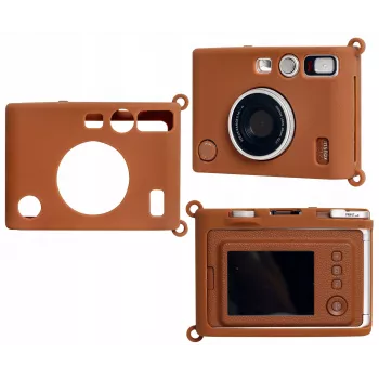 LOVEINSTANT Funda protectora de silicona para Fujifilm Instax Mini Evo - Marrón