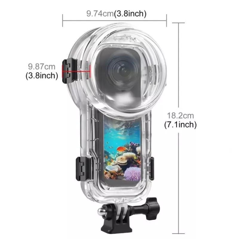 PULUZ Carcasa subacuática impermeable hasta 60m para Insta360 X5 / X 5 / Pu756t