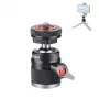 PULUZ Rótula mini 3D con tornillo de 1/4 de pulgada y 2 soportes de zapata en frío, capacidad de carga 3 kg, Negra PU3075B