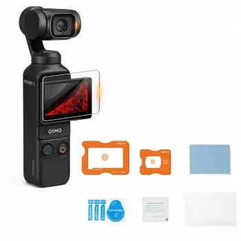 SUNNYLIFE Set protector de pantalla y lente con recubrimiento AR para DJI Osmo Pocket 3 - Vidrio templado 9H