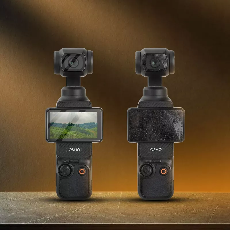 SUNNYLIFE Set protector de pantalla y lente con recubrimiento AR para DJI Osmo Pocket 3 - Vidrio templado 9H