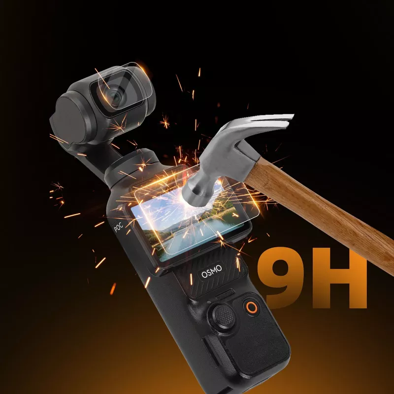 SUNNYLIFE Set protector de pantalla y lente con recubrimiento AR para DJI Osmo Pocket 3 - Vidrio templado 9H