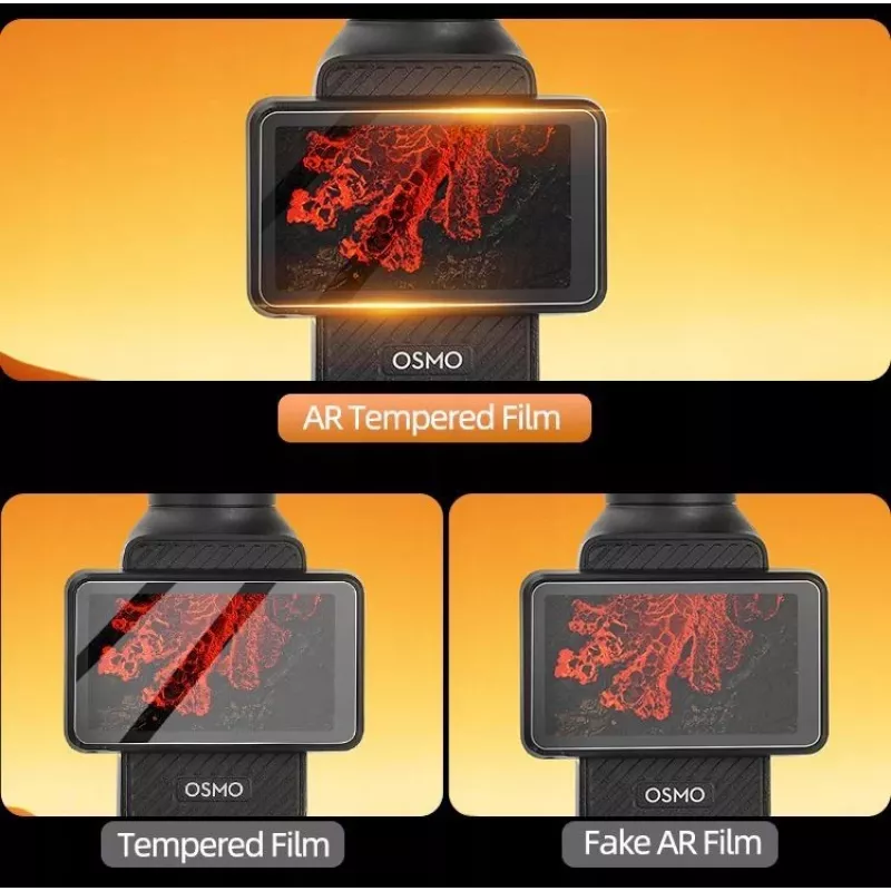 SUNNYLIFE Set protector de pantalla y lente con recubrimiento AR para DJI Osmo Pocket 3 - Vidrio templado 9H